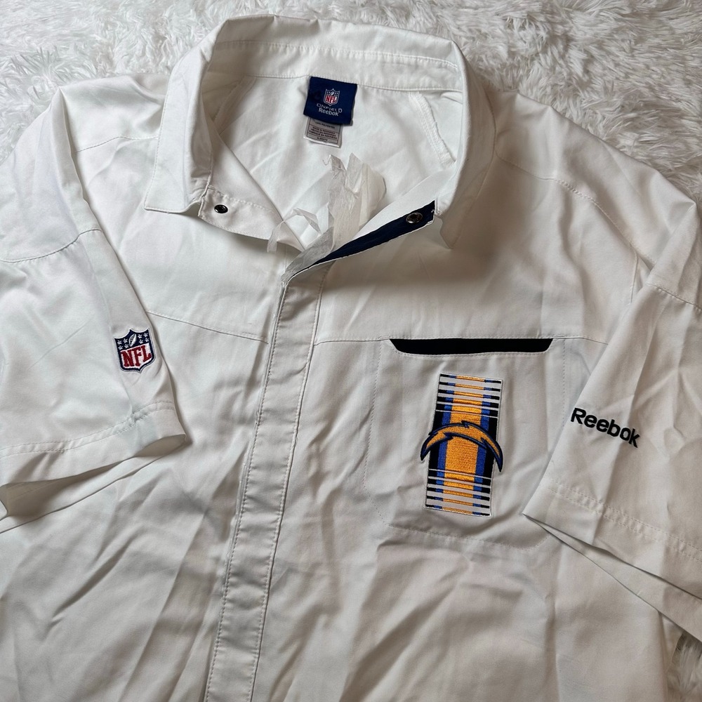 NFL San Diego Chargers Reebok On Field Team Issued Shirt XL White 13 1217A